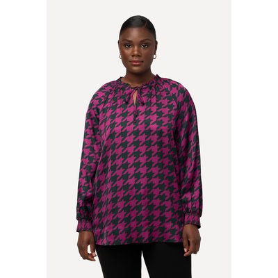 Blouse boxy en satin à col rond et manches ULLA POPKEN