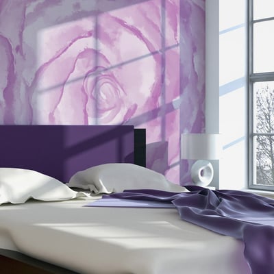 Papier peint intissé panoramique Fleurs rose (rose) EDEN