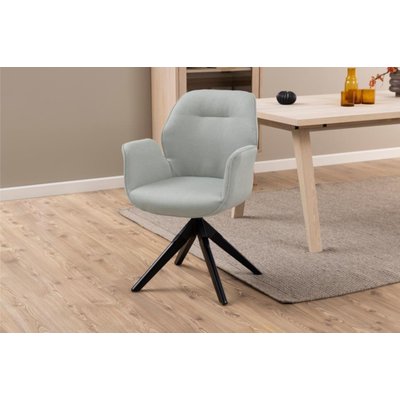 Fauteuil de salle à manger tissu et bois noir - RUBEN HELLIN, DEPUIS 1862