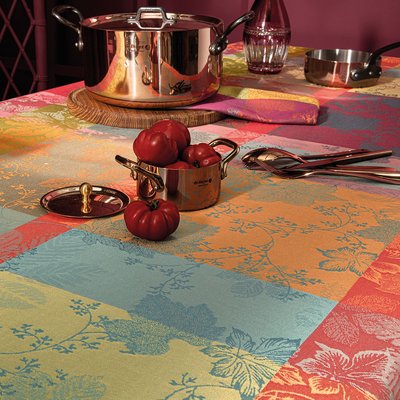 Nappe pur coton enduit imperméable MILLE SOUS BOIS GARNIER-THIEBAUT