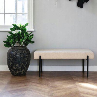 Banc d'entrée blanc en bouclette, style moderne BRUGES PIER IMPORT
