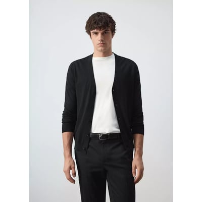 Cardigan 100 % laine maille fine MANGO MAN