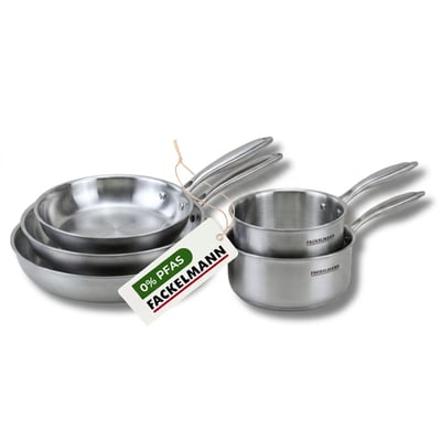 Batterie 3 poêles 20/26/28cm + 2 casseroles 14/18cm VITA3 FACKELMANN