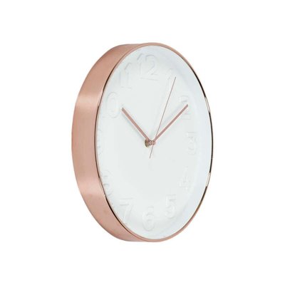 Horloge ronde cuivrée et blanche 30.5 cm CMP