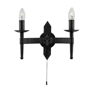 Wrought Iron Black Wall light with 2 Lights SO'HOME
