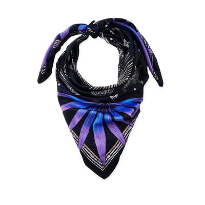 Foulard medium polyester recyclé effet soyeux imprimé COMETE WILD