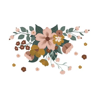 Grand sticker composition de fleurs CAPUCINE LILIPINSO