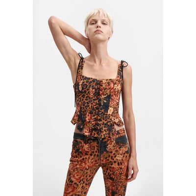 top corset à imprimé animal DESIGUAL