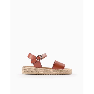 Sandales à Plateforme en Raphia ZIPPY