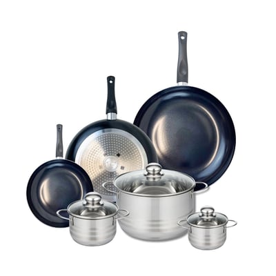 3 poêles 20/28/32cm + 3 faitouts 12/14/24cm PRIMA BRILLANT ELO