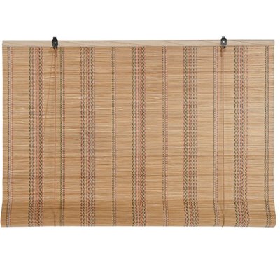 Store enrouleur intérieur en bambou et fils multicolores 90x2x175cm WADIGA