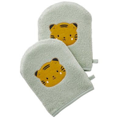 Lot de 2 gants de toilette Panda VERTBAUDET