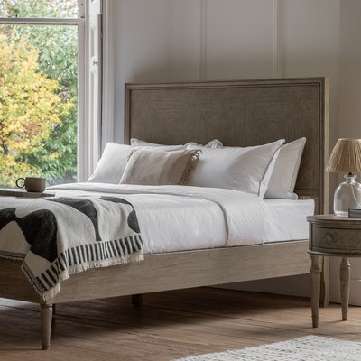 Nashik Ash Wood Parquet Wood Bed SO'HOME