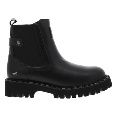 Bottines noires à talon décroché bas avec un zip et un soufflet élastiqué MUSTANG