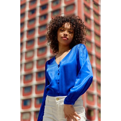 Blouse manches longues satinée BIANCA LA PETITE ETOILE