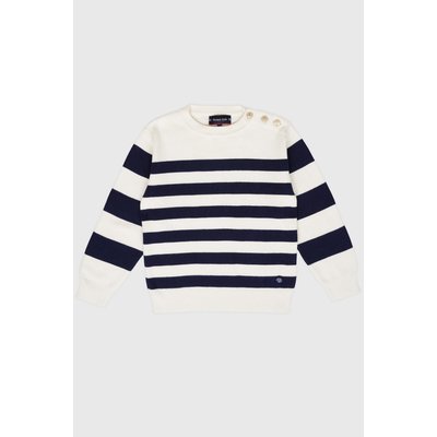 Pull marin tricolore en coton et laine KIDS ARMOR-LUX