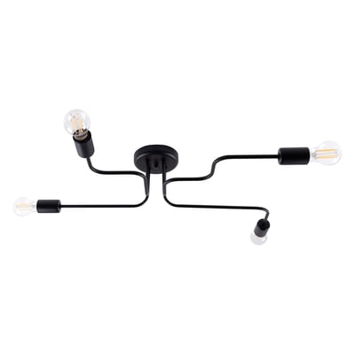 Lustre Acier Noir E27 4 Vector EDEN