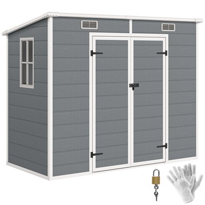 Abri de jardin Aluminium Gris OUTSUNNY