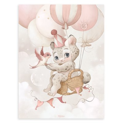 Affiche enfant guépard dans les airs SELENE LILIPINSO