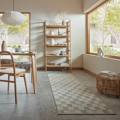 Tapis de couloir lavable MUTED CHECKERBOARD FLAIR RUGS