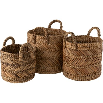 Panier tressé en raphia naturel pour rangement élégant RECOLLECTION