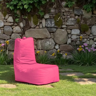 Pouf poire extérieur rose avec poches latérales ARTA PIER IMPORT