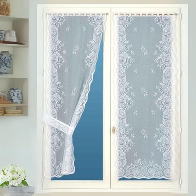 Paire de Rideaux "Bonne Femme  - Effet Dentelé" avec Embrasses HOME MAISON