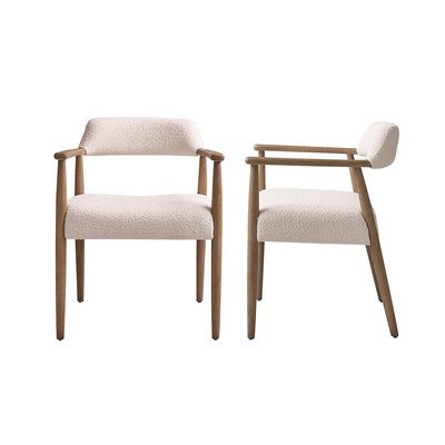 Lot de 2 chaises en bois de chêne et bouclette  LUISA BERAH GETAH