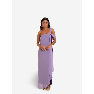 Robe à encolure bardot avec cape ALMERÍA THE-ARE