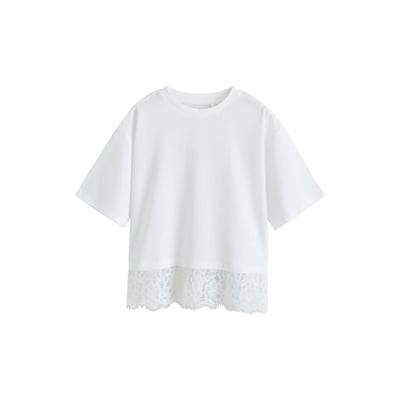 T-shirt avec ourlet orné de dentelle NEXT