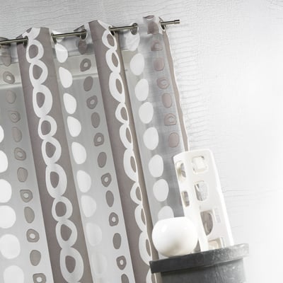 Voilage Organza Jacquard à Bandes et cercles HOME MAISON