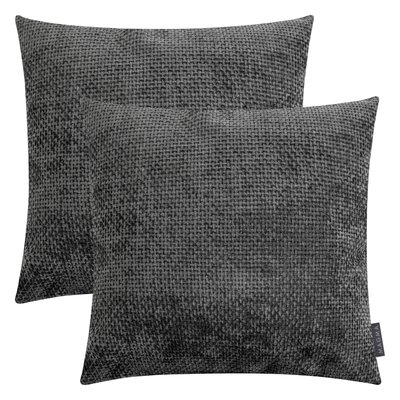 Lot de 2 housses de coussin velours chenille ARLO MAGMA HEIMTEX