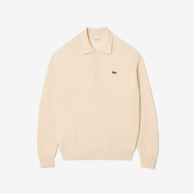 Pull polo relaxed fit en laine cardée LACOSTE
