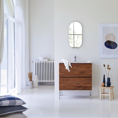 Meuble Salle de Bain en palissandre massif et terrazzo premium Moon 80 NOVA TIKAMOON