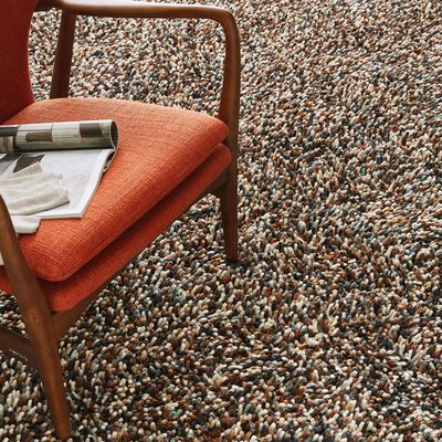 Tapis shaggy tissé en laine motif faux uni DOTS UN AMOUR DE TAPIS