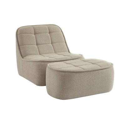 Chauffeuse bouclette texturée 1 place + repose pieds BONI SWEEEK