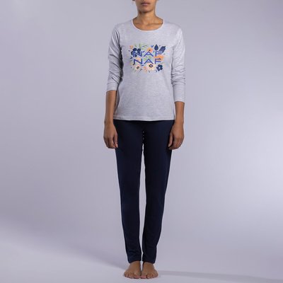 Lazuli Cotton Jersey Pyjamas with Long Sleeves NAF NAF