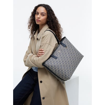 Bolso tote de jacquard con el monograma TH TOMMY HILFIGER