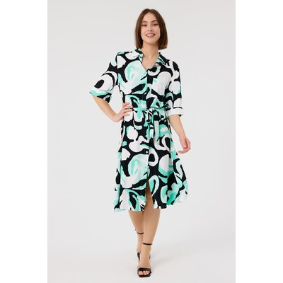 Robe chemise courte avec imprimé floral audacieux DORYNE ARTLOVE