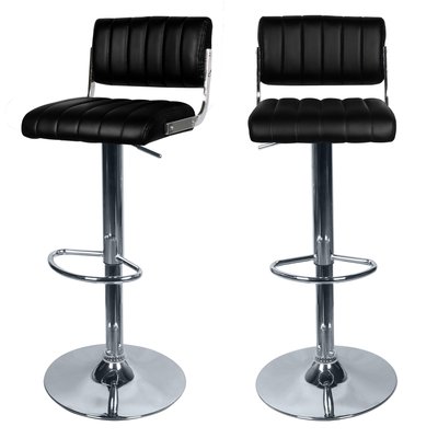 Lot de 2 chaises de bar réglables 61/83 cm en cuir synthétique - HOUSTON RENDEZ-VOUS DÉCO