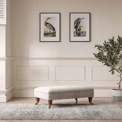 Emeline Soft Brushed Footstool with Castor Legs ÉDITÉ