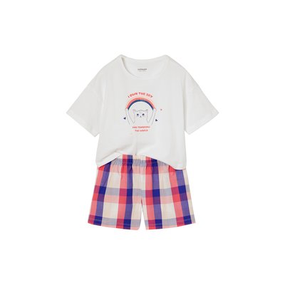Pyjashort chat en popeline VERTBAUDET
