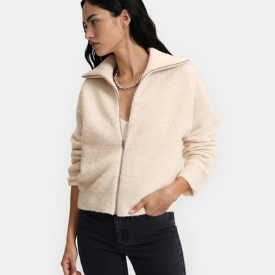 Gilet zippé à col camionneur, en bouclette LA REDOUTE COLLECTIONS