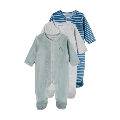 Lot de 3 dors-bien en velours ouverture naissance VERTBAUDET