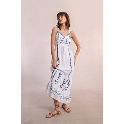 Robe longue brodée à bretelles MOLLY BRACKEN