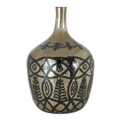 Vase bonbonne verre givré BLANC D’IVOIRE
