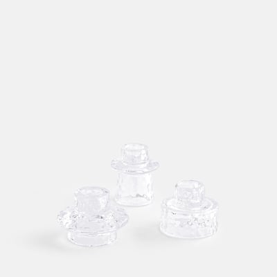 Set aus 3 Kerzenhaltern NEO aus strukturiertem, transparentem Glas LA REDOUTE INTERIEURS