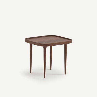 Table basse noyer massif, petit modèle Magosia AM.PM