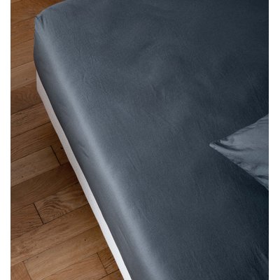 Drap-housse en Percale de Coton Bio lavé 1 personne KADOLIS