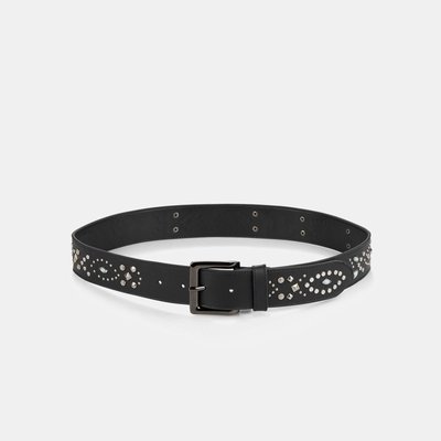 Ceinture en cuir avec boucle carrée et strass ALMA EN PENA